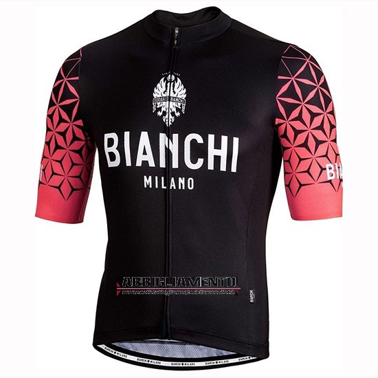 Abbigliamento Bianchi Milano Conca 2019 Manica Corta e Pantaloncino Con Bretelle Nero Rosso - Clicca l'immagine per chiudere